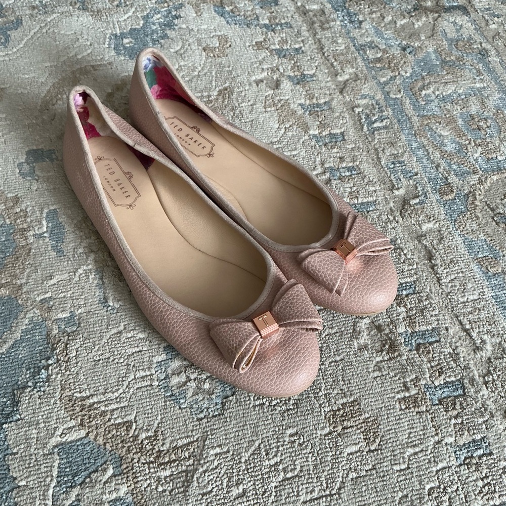 Ted Baker Pink Textured Ballet Flats